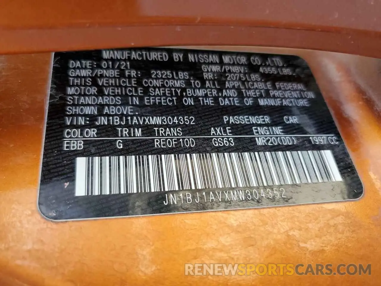 13 Photograph of a damaged car JN1BJ1AVXMW304352 NISSAN ROGUE 2021