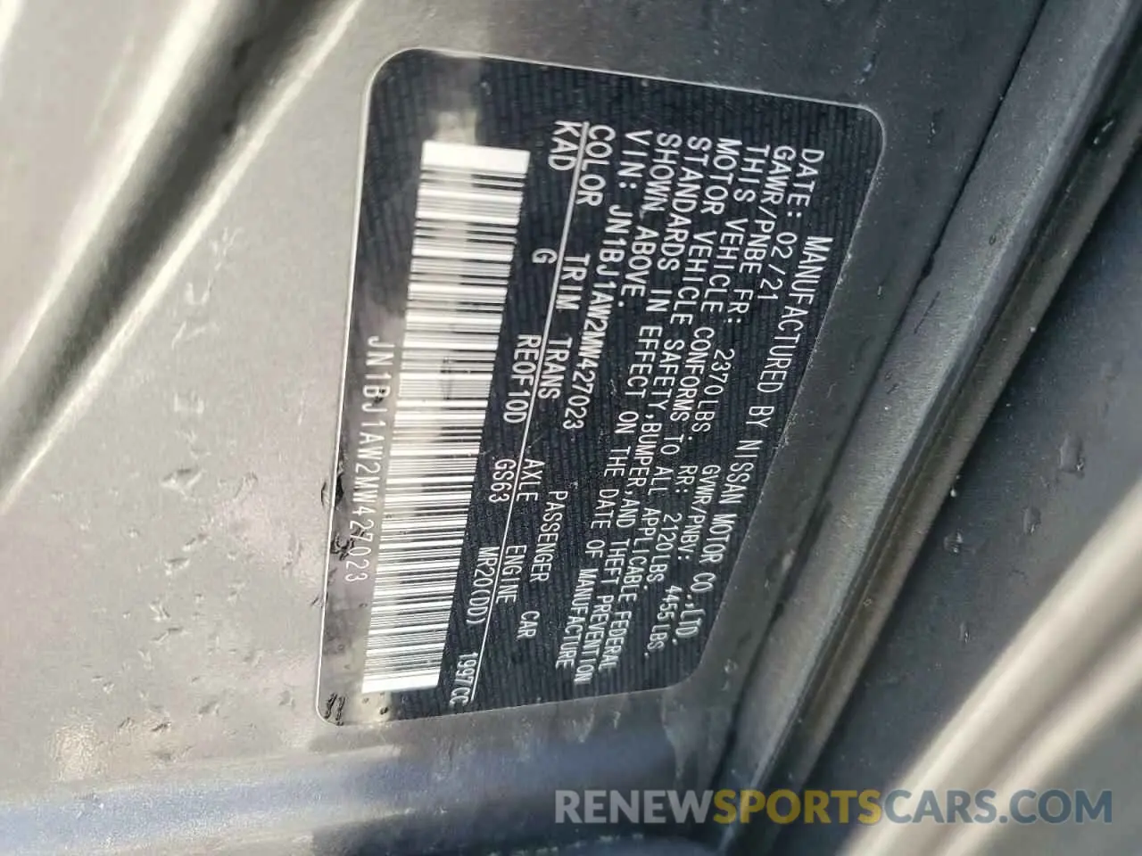 13 Photograph of a damaged car JN1BJ1AW2MW427023 NISSAN ROGUE 2021