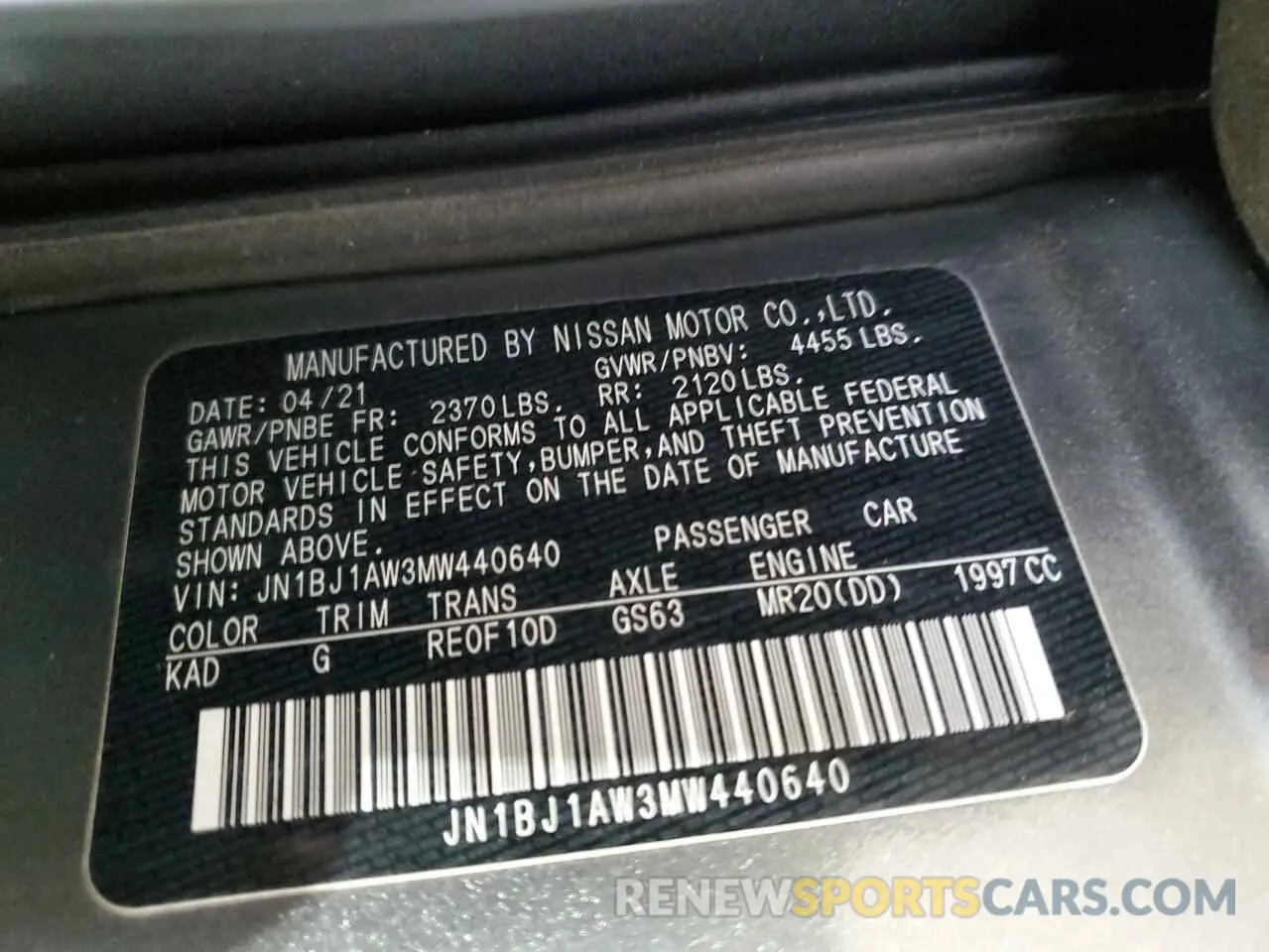 13 Photograph of a damaged car JN1BJ1AW3MW440640 NISSAN ROGUE 2021