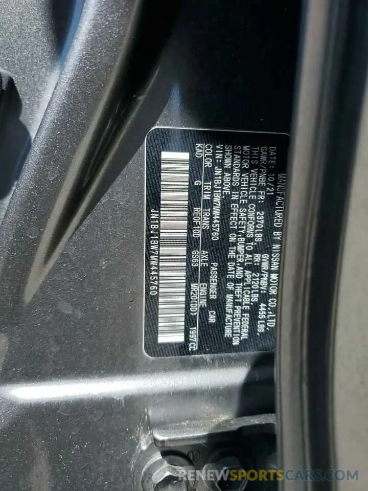 13 Photograph of a damaged car JN1BJ1BW7MW445760 NISSAN ROGUE 2021