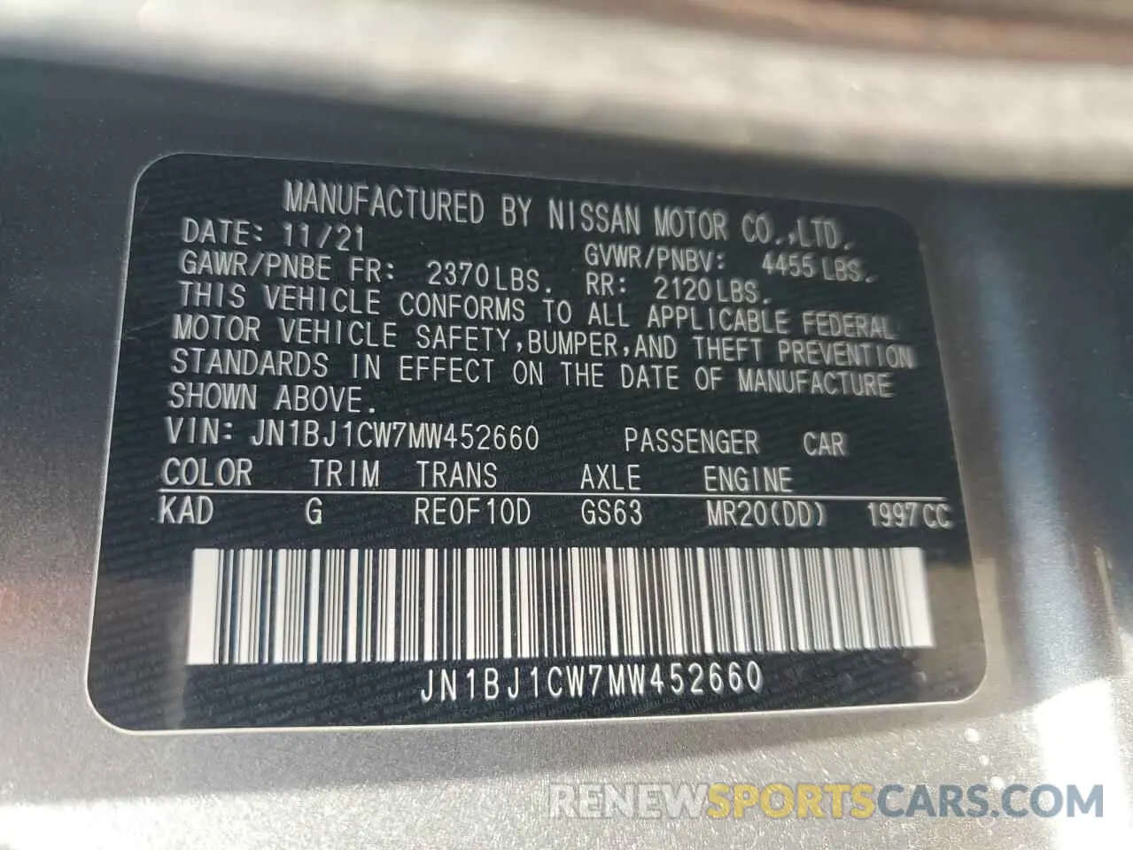 14 Photograph of a damaged car JN1BJ1CW7MW452660 NISSAN ROGUE 2021