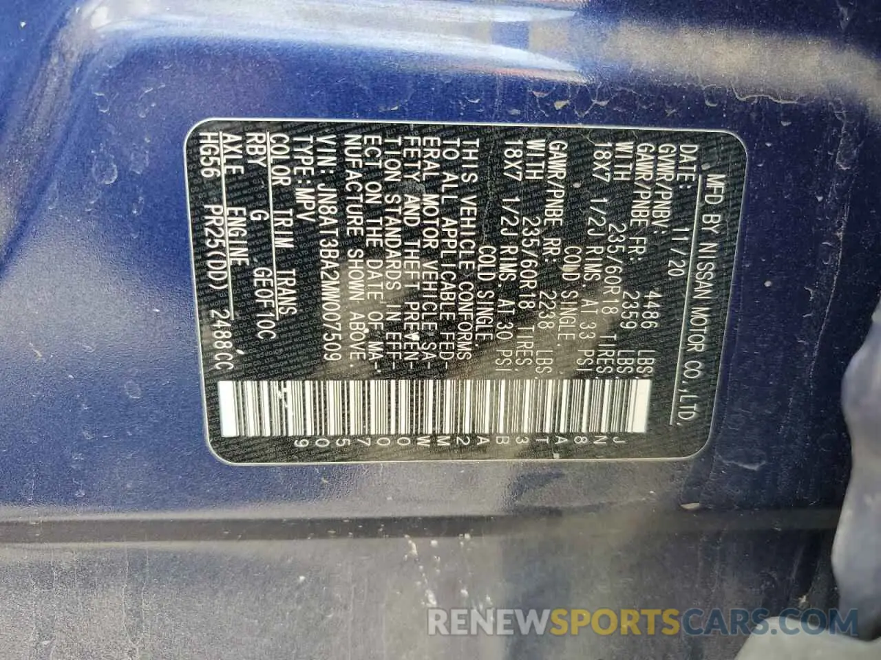 14 Photograph of a damaged car JN8AT3BA2MW007509 NISSAN ROGUE 2021