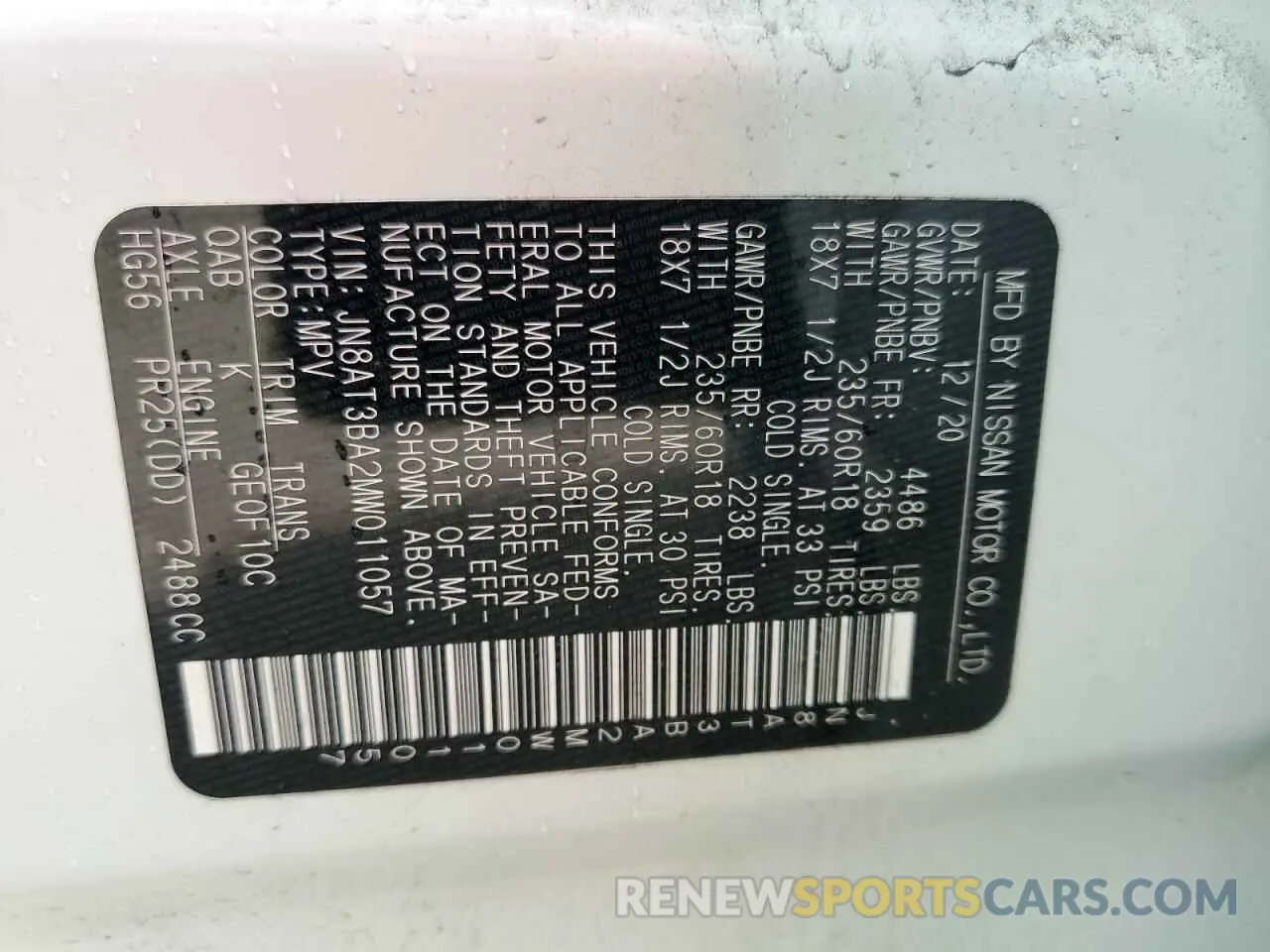 14 Photograph of a damaged car JN8AT3BA2MW011057 NISSAN ROGUE 2021