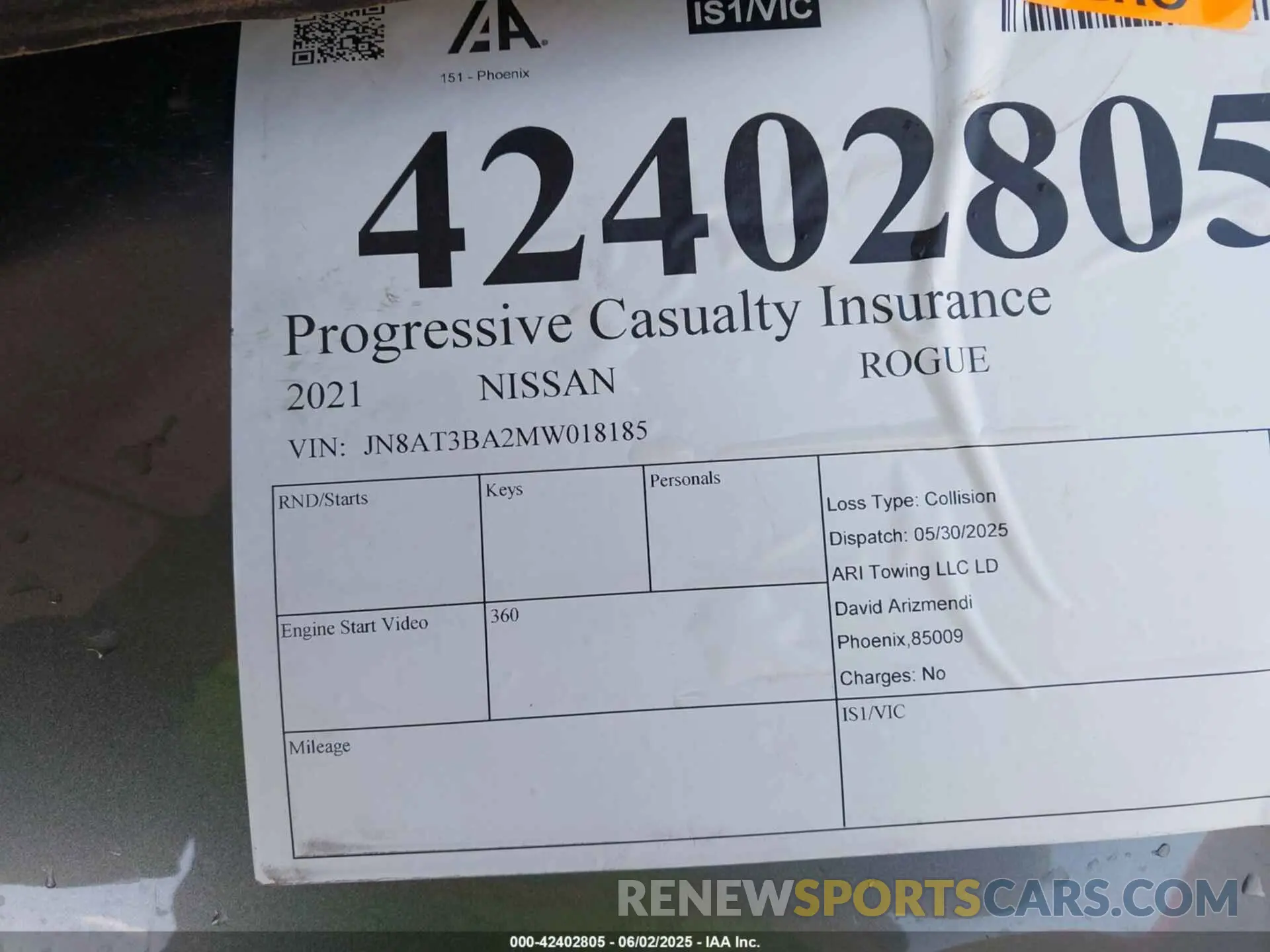 9 Photograph of a damaged car JN8AT3BA2MW018185 NISSAN ROGUE 2021