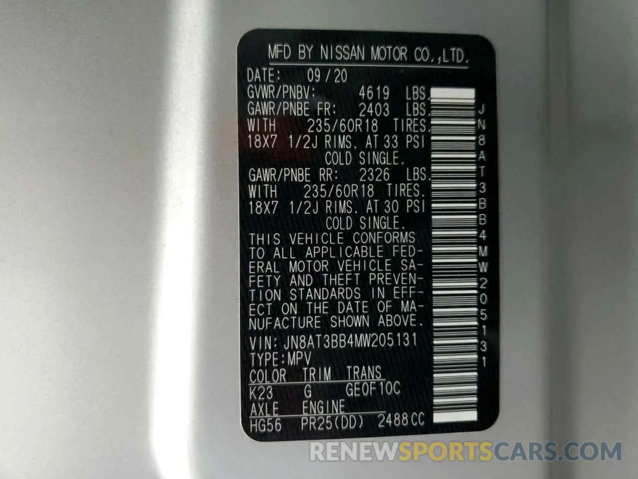 14 Photograph of a damaged car JN8AT3BB4MW205131 NISSAN ROGUE 2021
