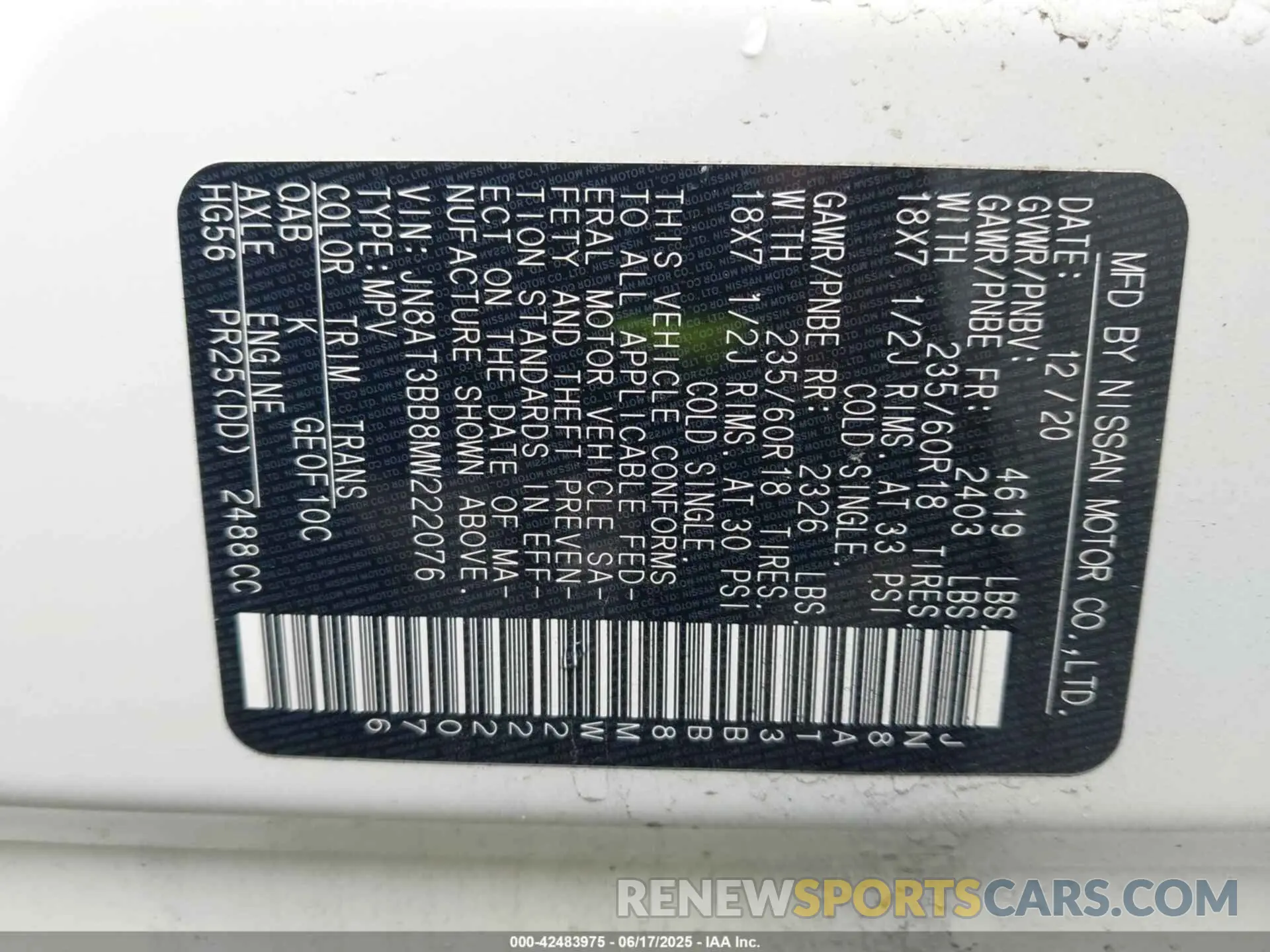 9 Photograph of a damaged car JN8AT3BB8MW222076 NISSAN ROGUE 2021