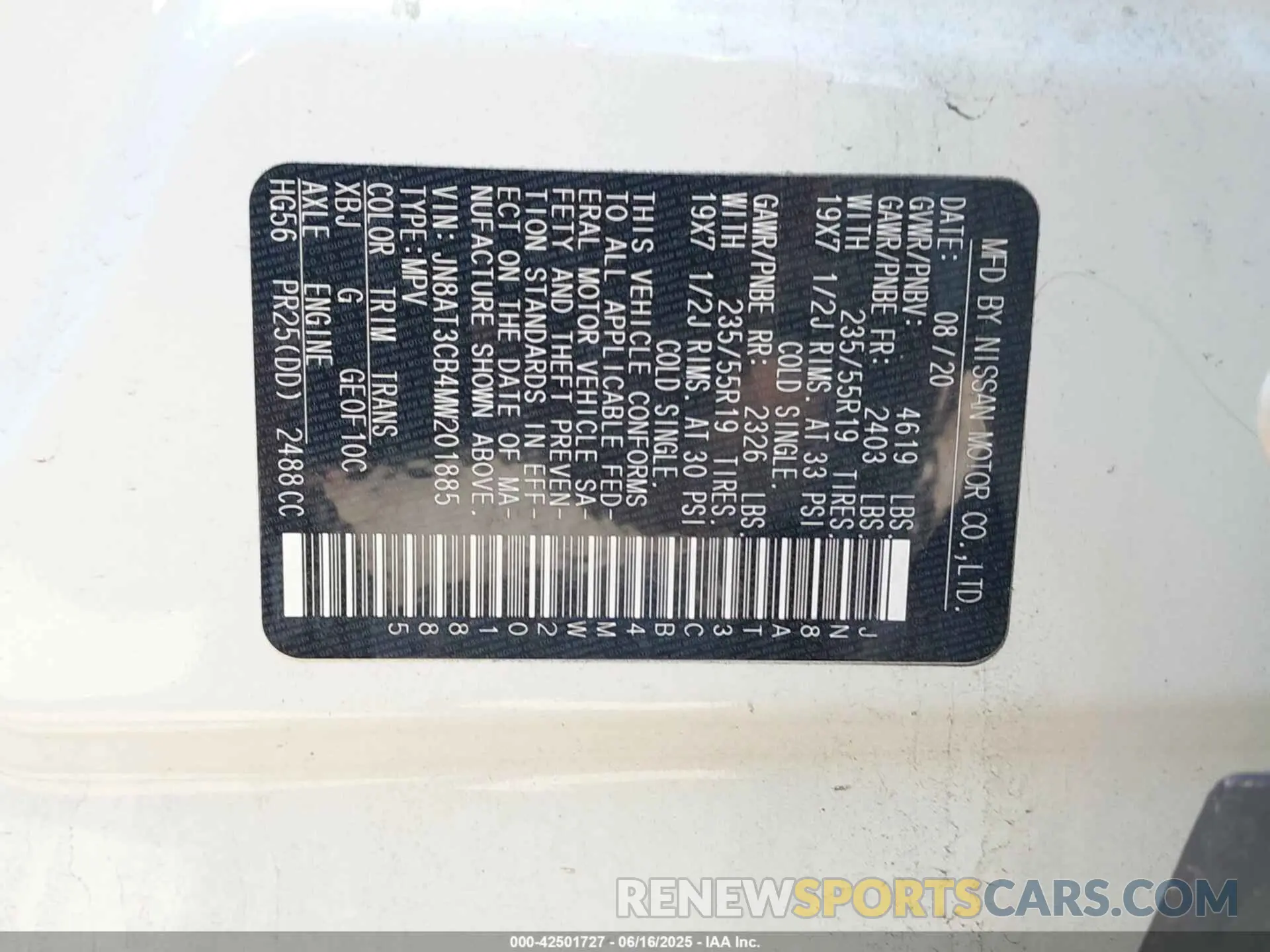 9 Photograph of a damaged car JN8AT3CB4MW201885 NISSAN ROGUE 2021