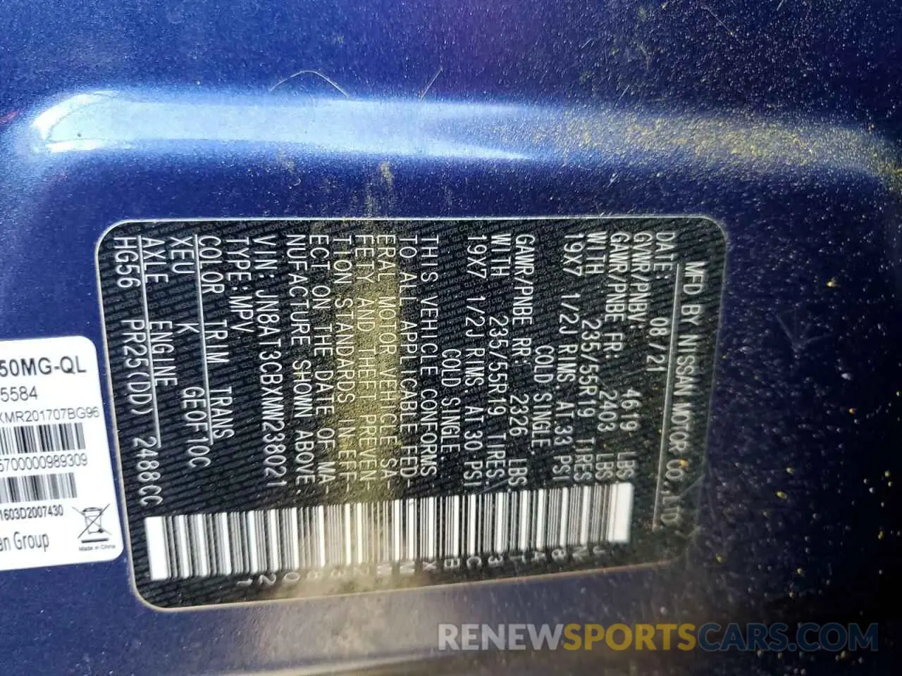 14 Photograph of a damaged car JN8AT3CBXMW238021 NISSAN ROGUE 2021