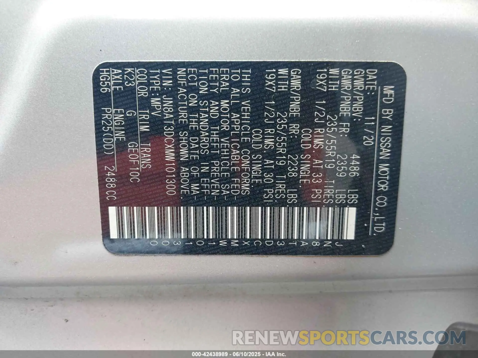 9 Photograph of a damaged car JN8AT3DCXMW101300 NISSAN ROGUE 2021