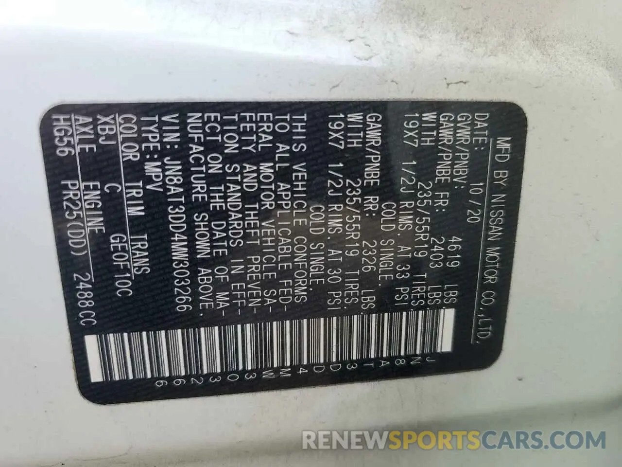 15 Photograph of a damaged car JN8AT3DD4MW303266 NISSAN ROGUE 2021
