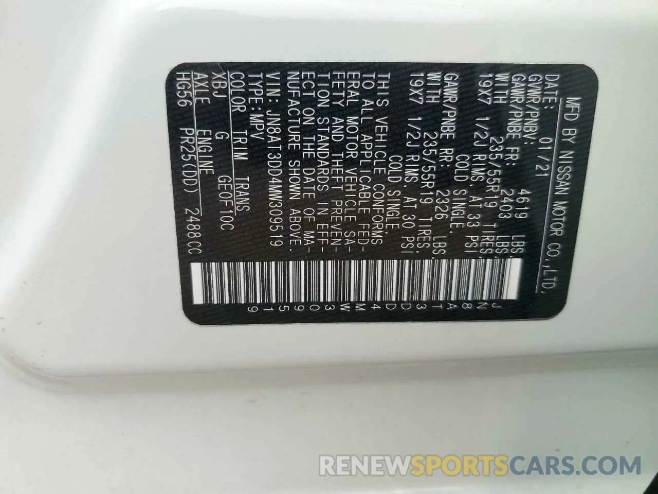 13 Photograph of a damaged car JN8AT3DD4MW309519 NISSAN ROGUE 2021