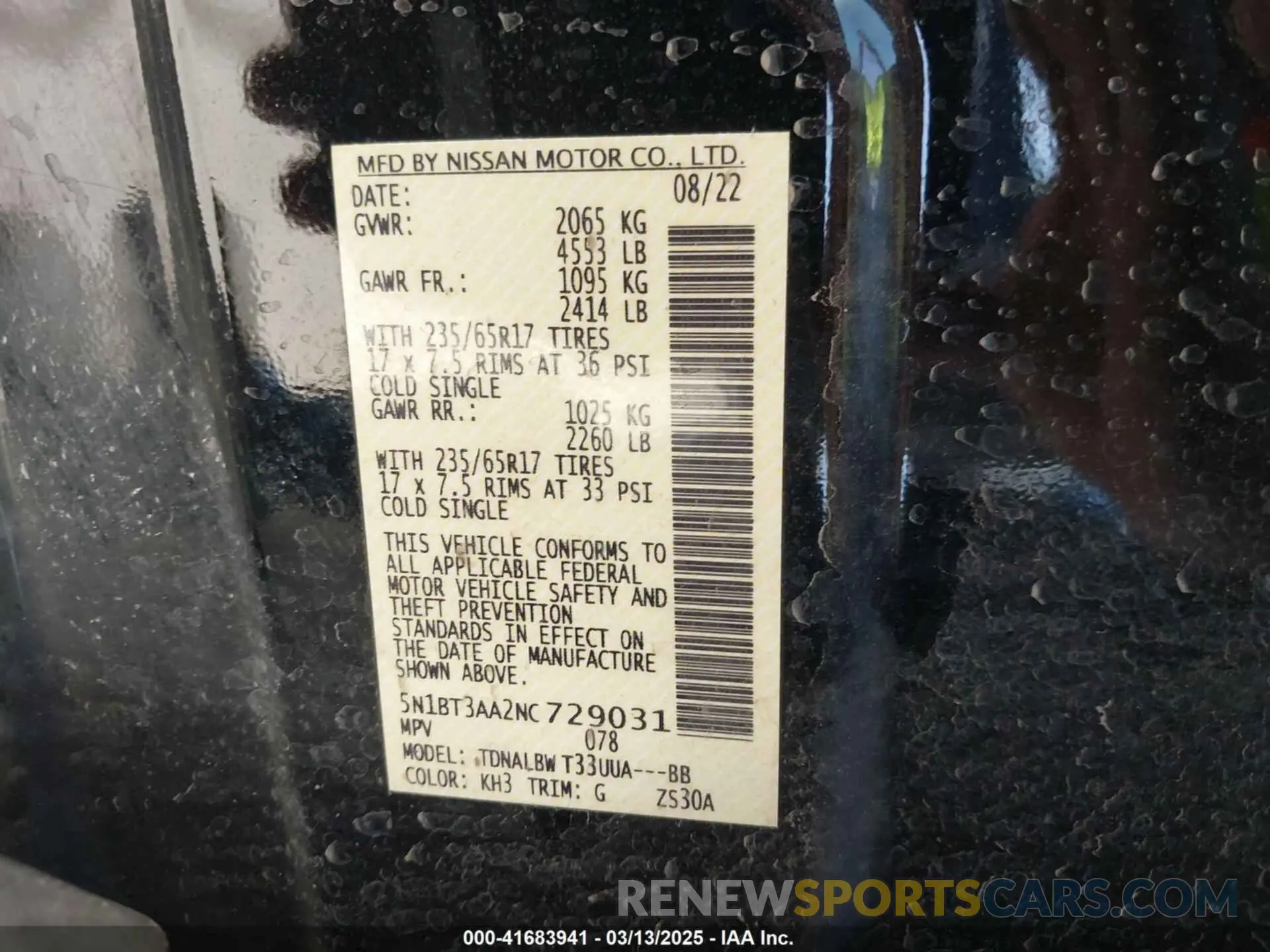 9 Photograph of a damaged car 5N1BT3AA2NC729031 NISSAN ROGUE 2022