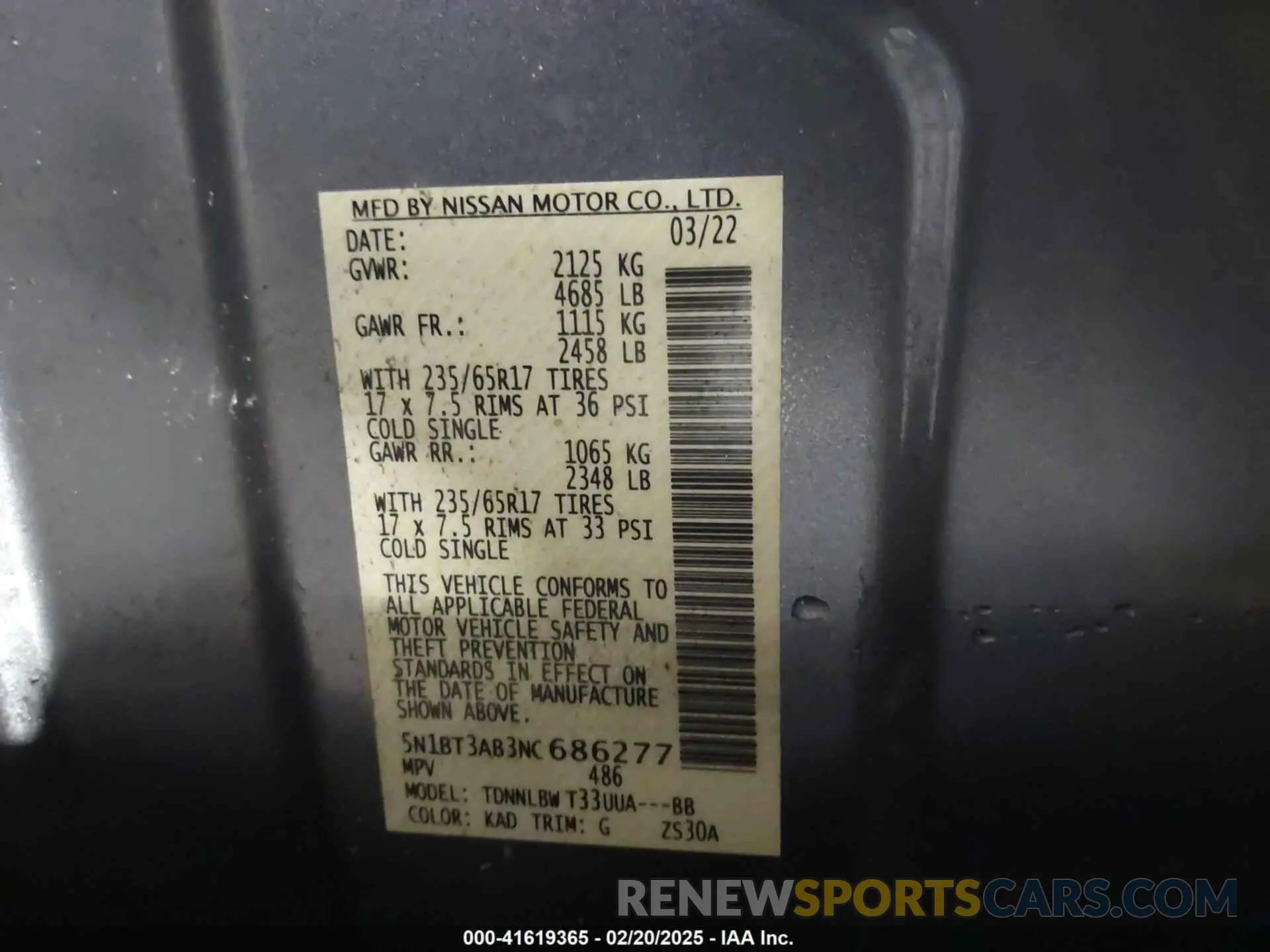 9 Photograph of a damaged car 5N1BT3AB3NC686277 NISSAN ROGUE 2022