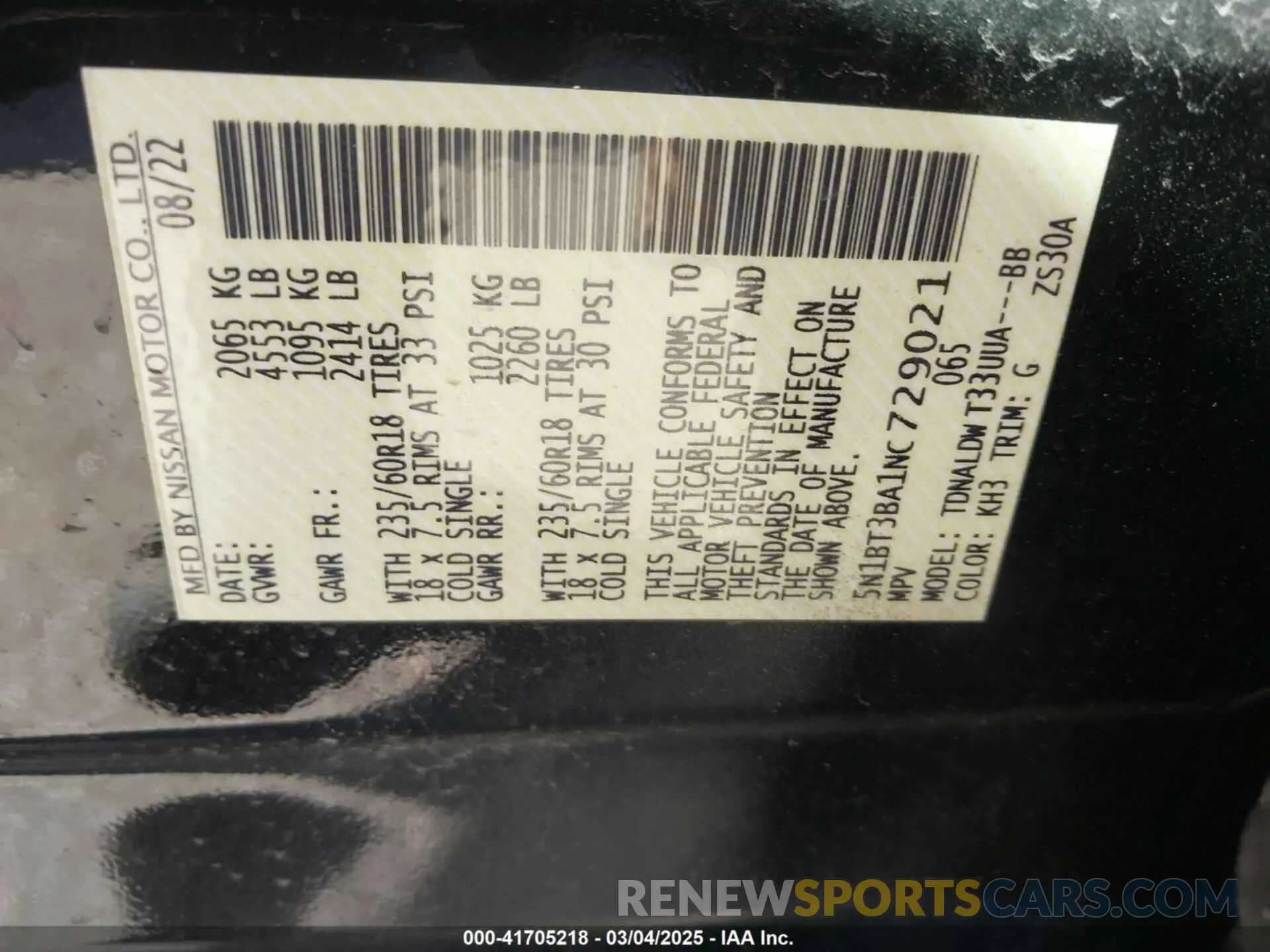 9 Photograph of a damaged car 5N1BT3BA1NC729021 NISSAN ROGUE 2022