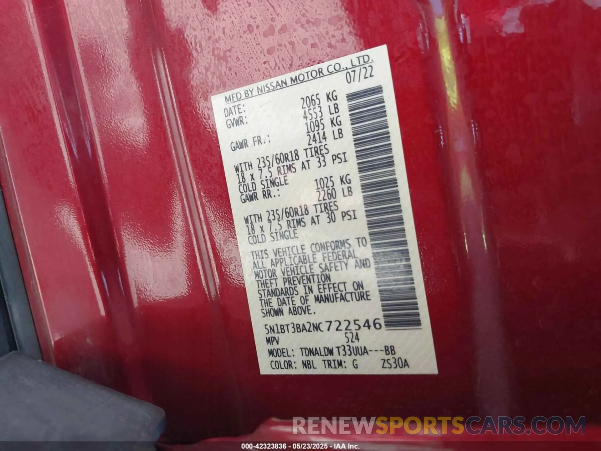 9 Photograph of a damaged car 5N1BT3BA2NC722546 NISSAN ROGUE 2022