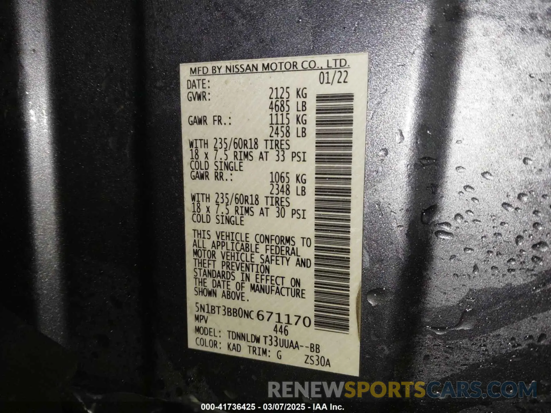 9 Photograph of a damaged car 5N1BT3BB0NC671170 NISSAN ROGUE 2022