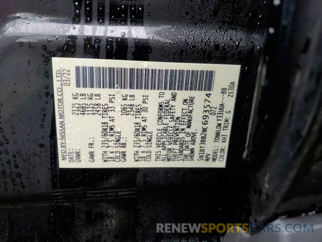 12 Photograph of a damaged car 5N1BT3BB2NC693574 NISSAN ROGUE 2022