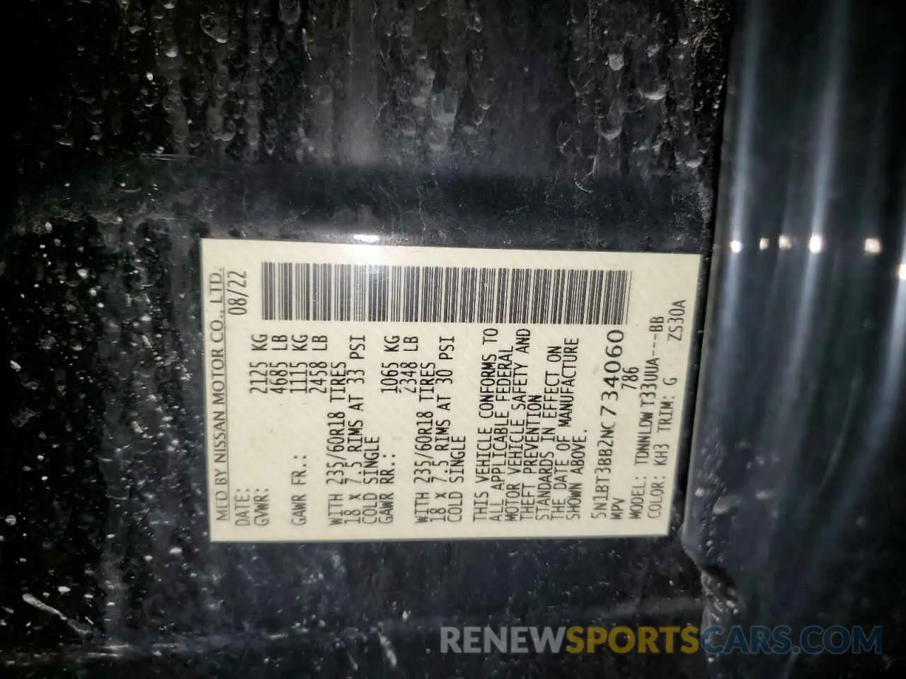 13 Photograph of a damaged car 5N1BT3BB2NC734060 NISSAN ROGUE 2022