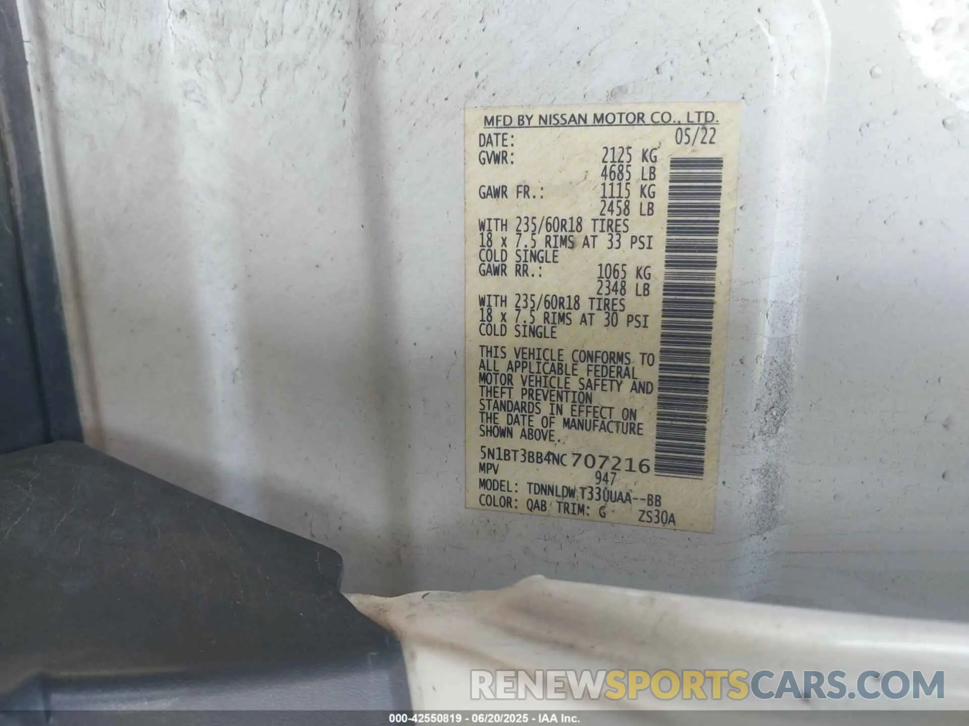 9 Photograph of a damaged car 5N1BT3BB4NC707216 NISSAN ROGUE 2022