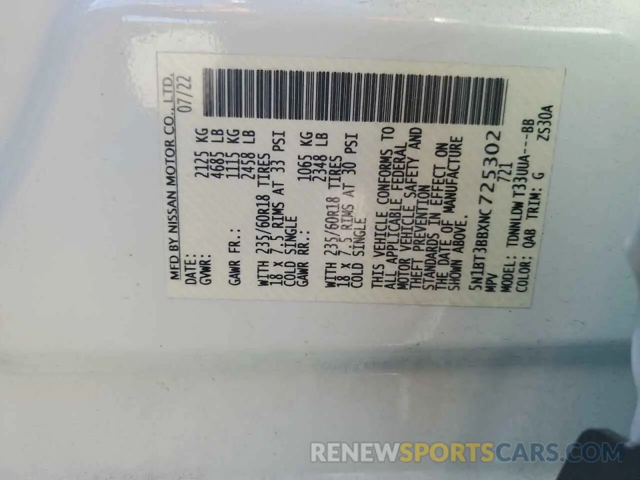 13 Photograph of a damaged car 5N1BT3BBXNC725302 NISSAN ROGUE 2022