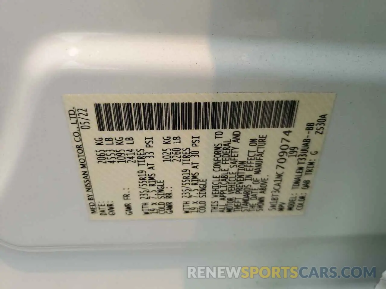 12 Photograph of a damaged car 5N1BT3CA1NC709074 NISSAN ROGUE 2022