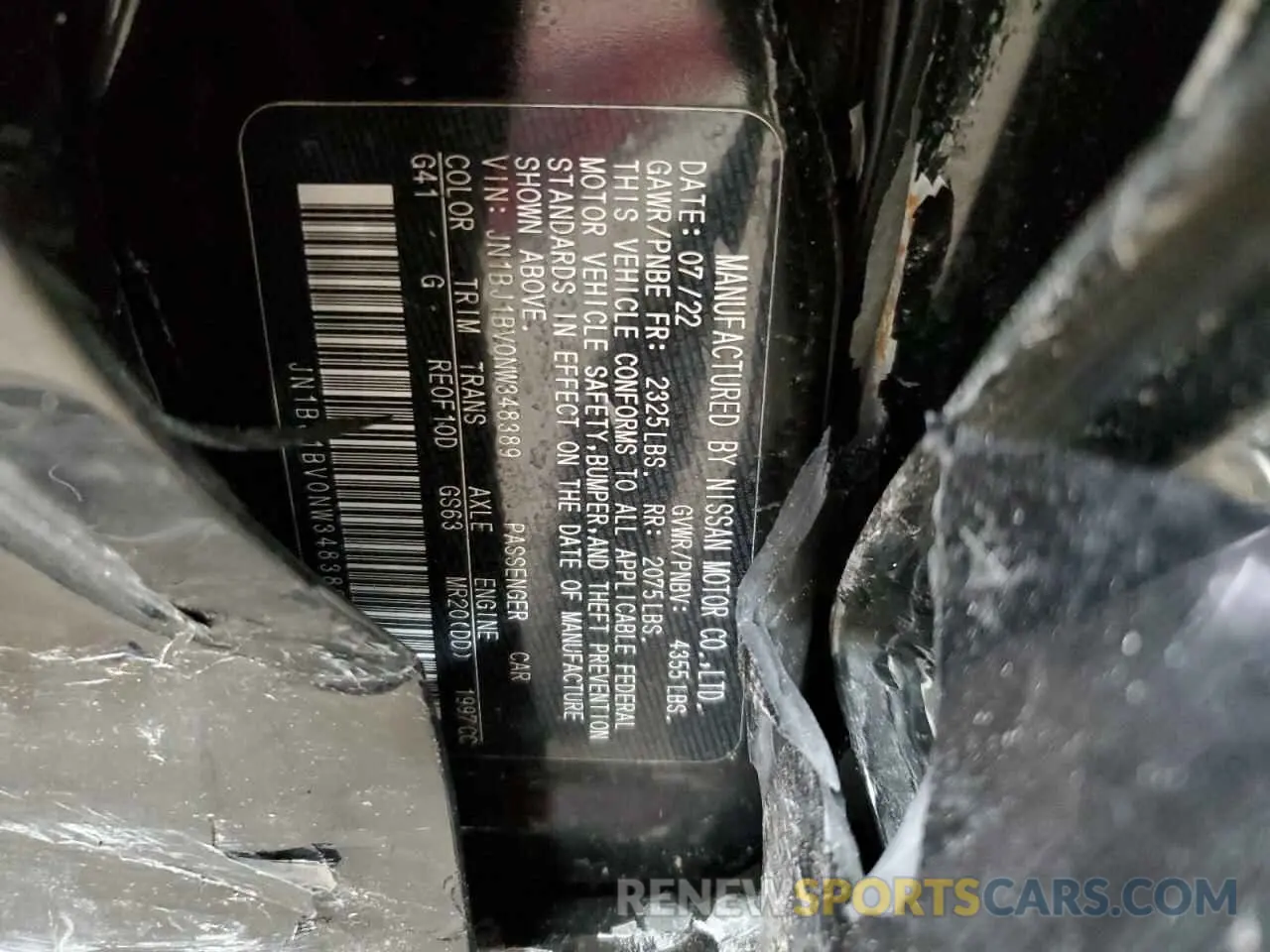 13 Photograph of a damaged car JN1BJ1BV0NW348389 NISSAN ROGUE 2022