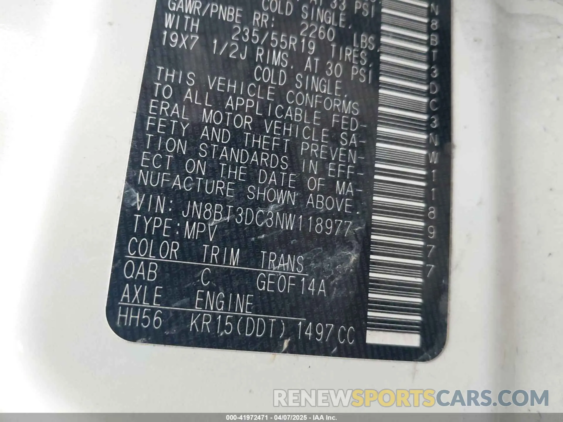 9 Photograph of a damaged car JN8BT3DC3NW118977 NISSAN ROGUE 2022