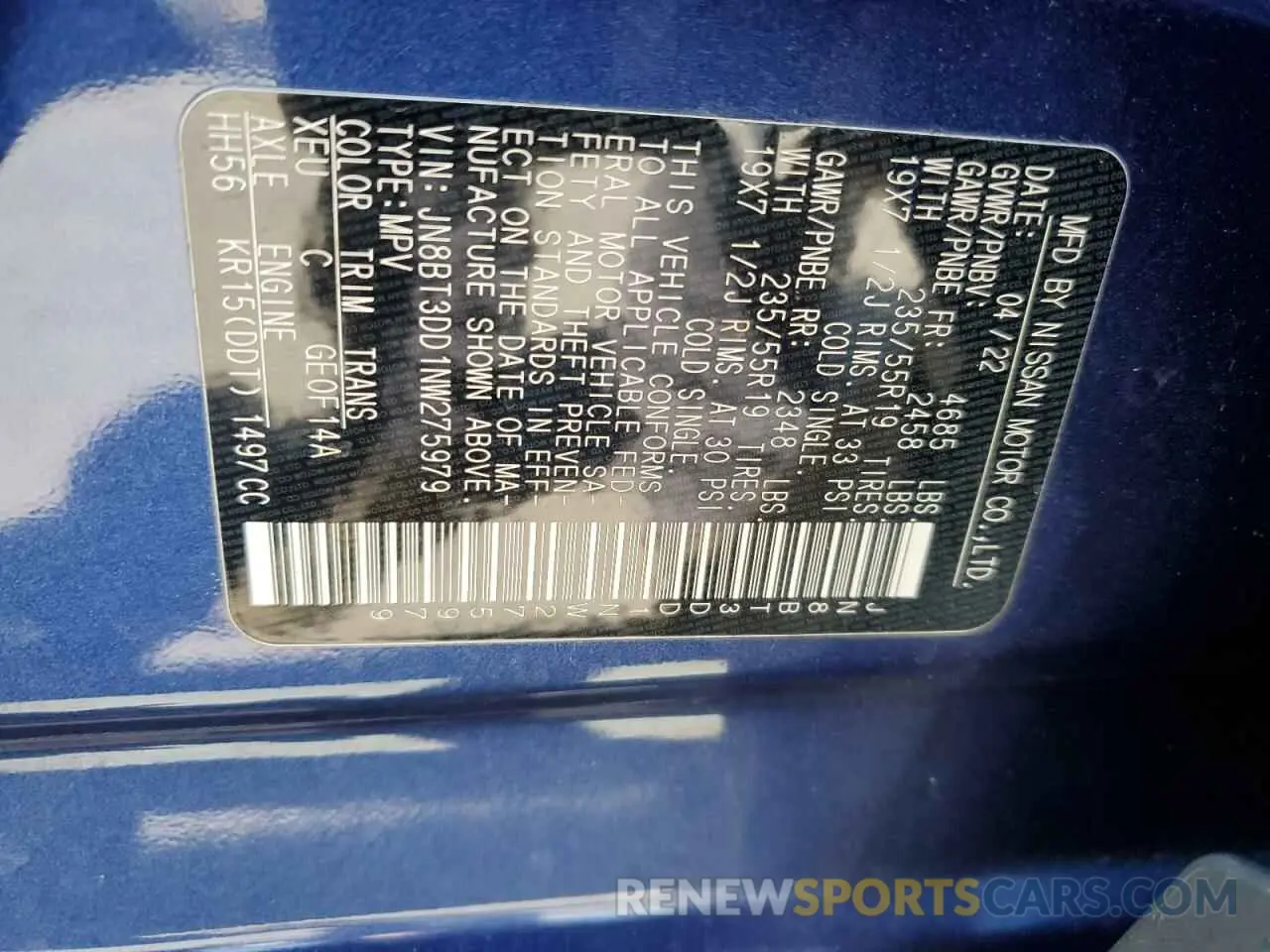 13 Photograph of a damaged car JN8BT3DD1NW275979 NISSAN ROGUE 2022