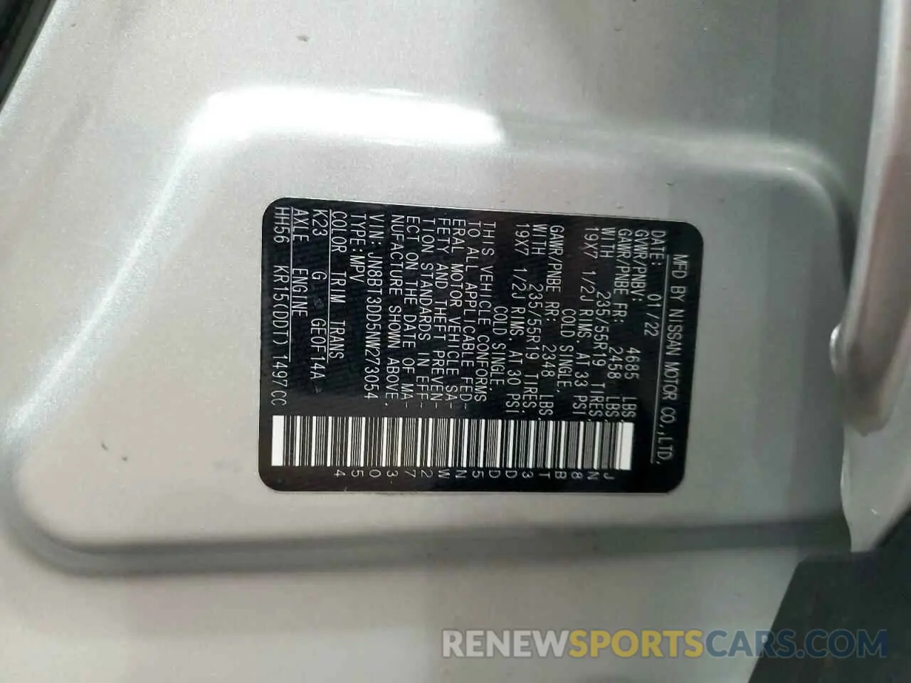 14 Photograph of a damaged car JN8BT3DD5NW273054 NISSAN ROGUE 2022
