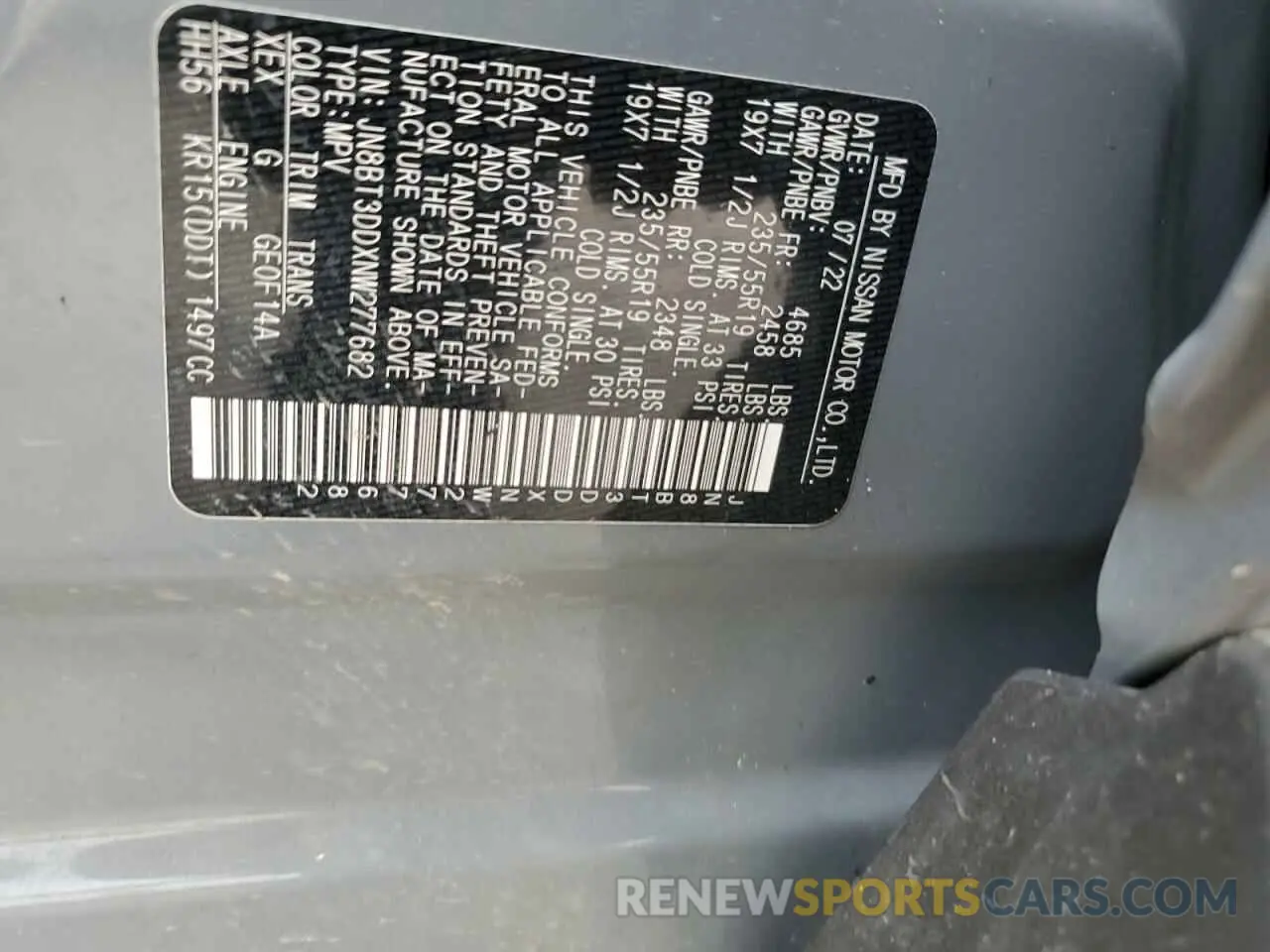 13 Photograph of a damaged car JN8BT3DDXNW277682 NISSAN ROGUE 2022