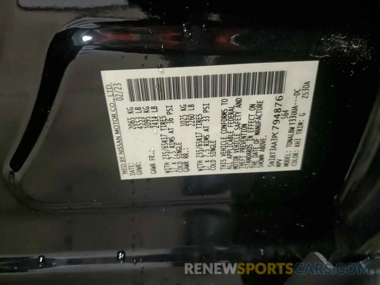 13 Photograph of a damaged car 5N1BT3AA3PC794876 NISSAN ROGUE 2023