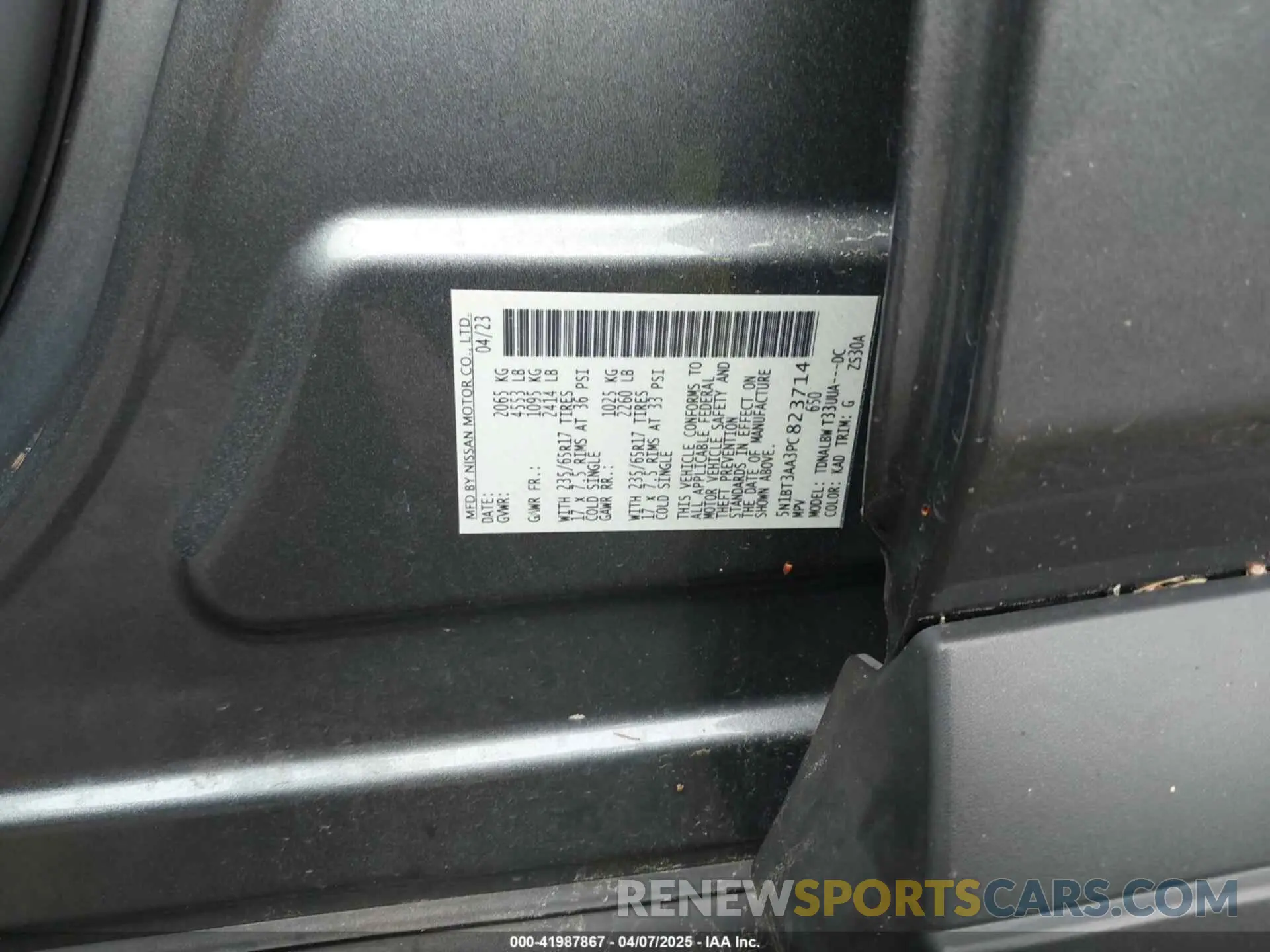 9 Photograph of a damaged car 5N1BT3AA3PC823714 NISSAN ROGUE 2023