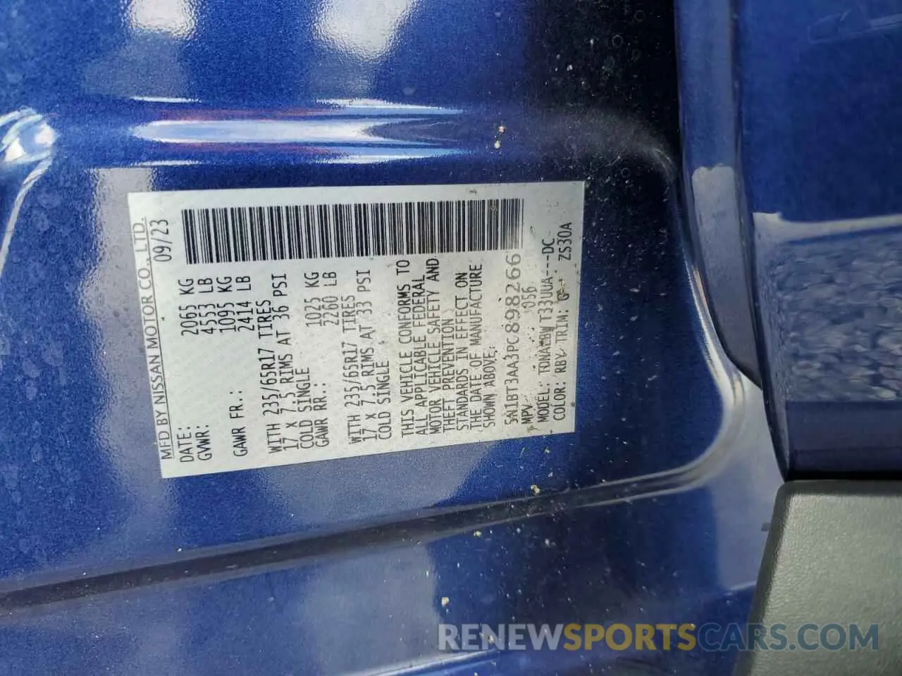 13 Photograph of a damaged car 5N1BT3AA3PC898266 NISSAN ROGUE 2023