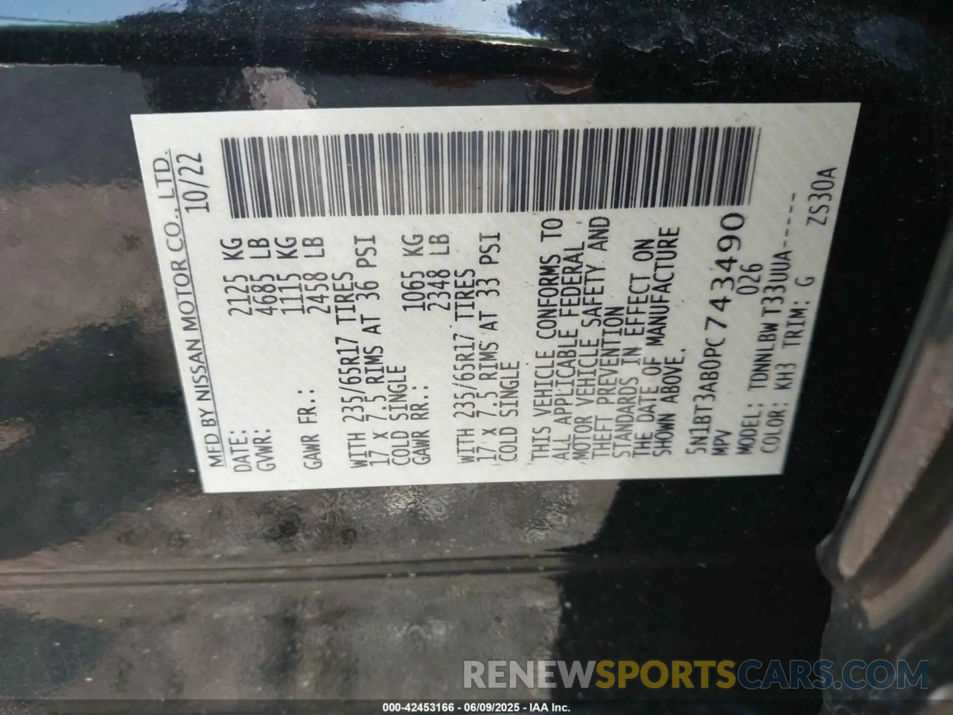 9 Photograph of a damaged car 5N1BT3AB0PC743490 NISSAN ROGUE 2023