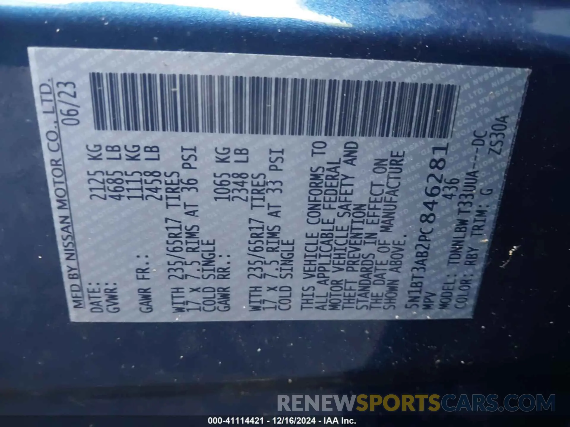 9 Photograph of a damaged car 5N1BT3AB2PC846281 NISSAN ROGUE 2023
