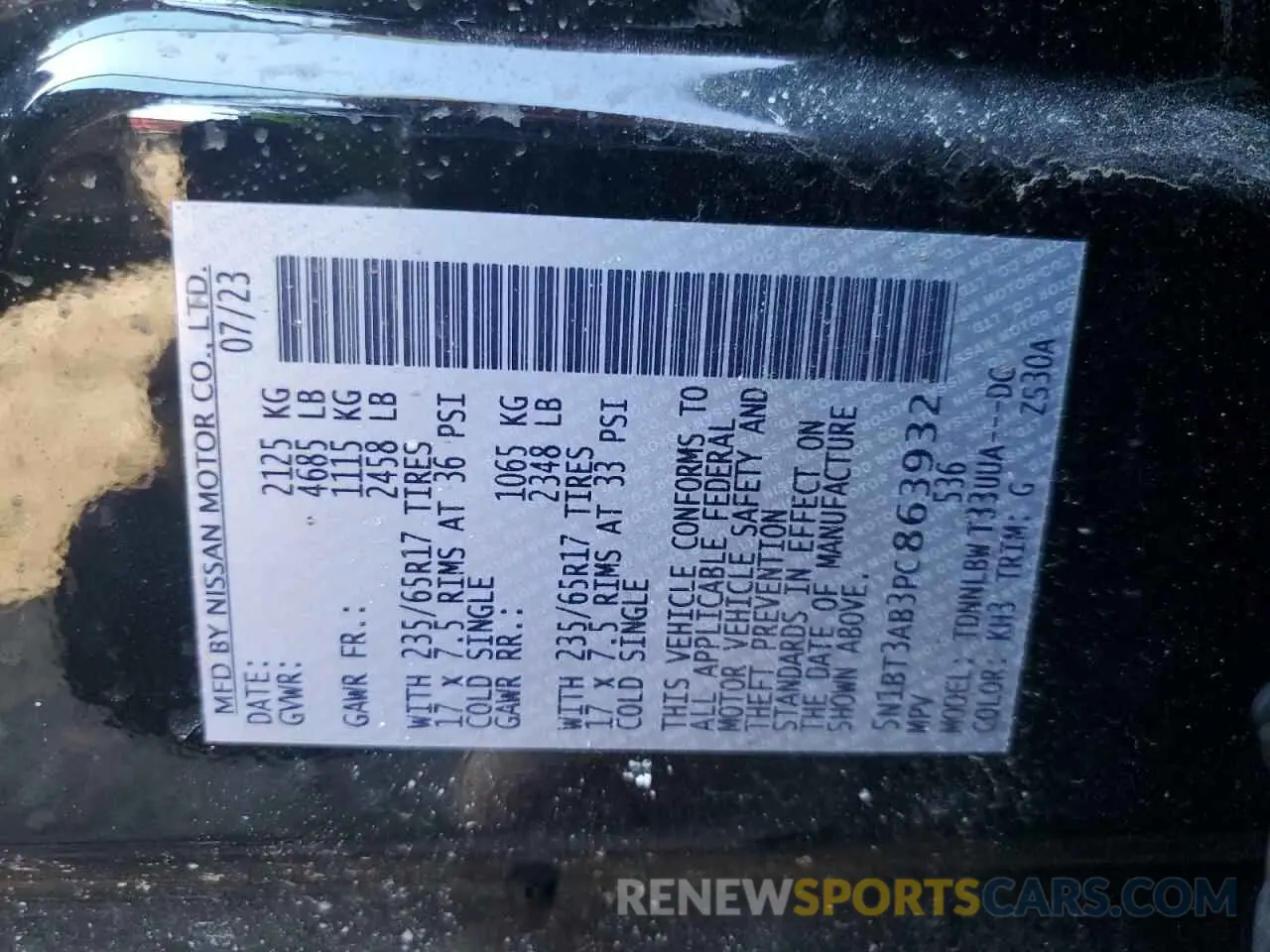 15 Photograph of a damaged car 5N1BT3AB3PC863932 NISSAN ROGUE 2023