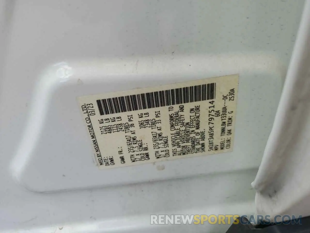 13 Photograph of a damaged car 5N1BT3AB5PC797514 NISSAN ROGUE 2023