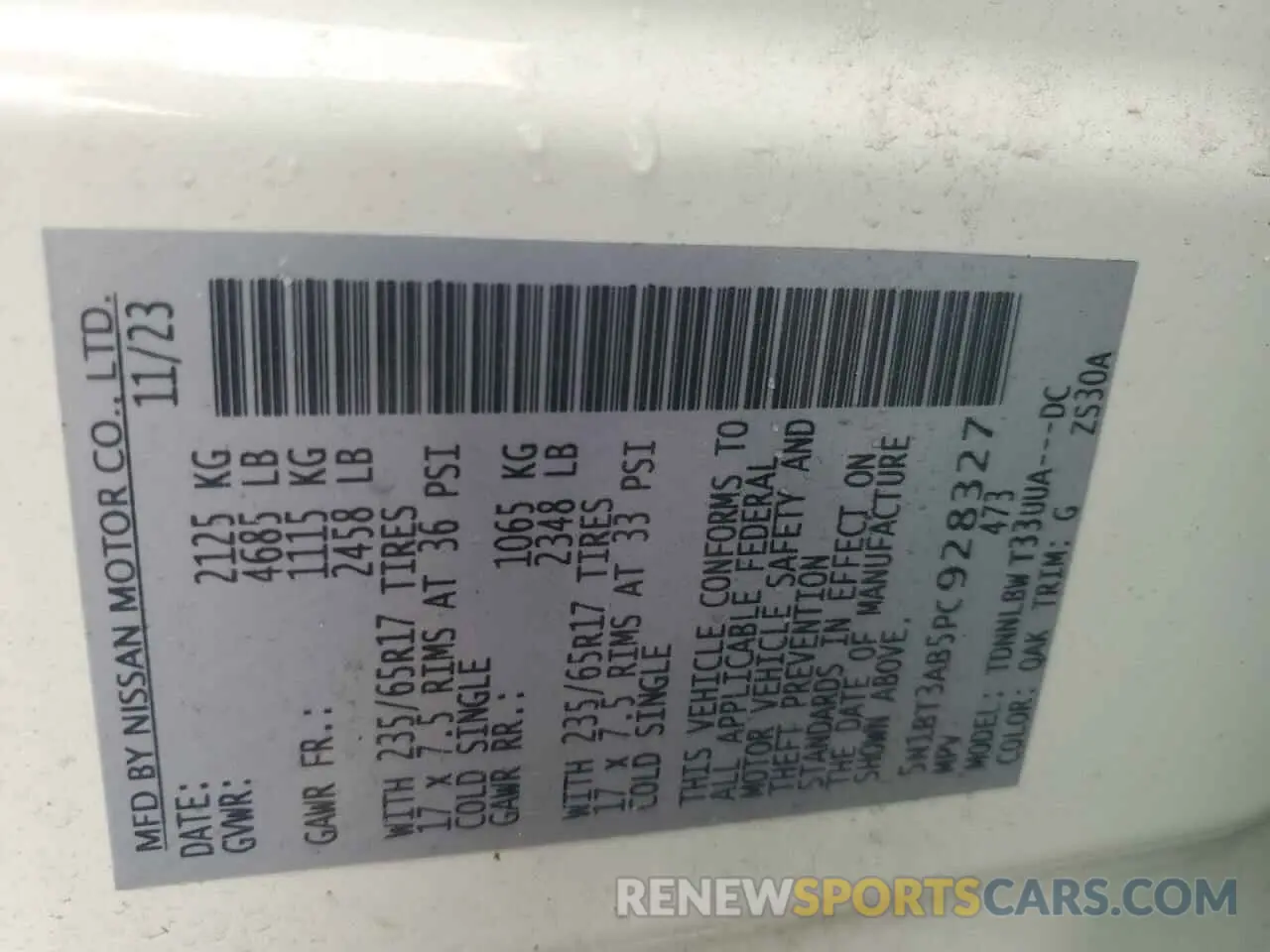 13 Photograph of a damaged car 5N1BT3AB5PC928327 NISSAN ROGUE 2023