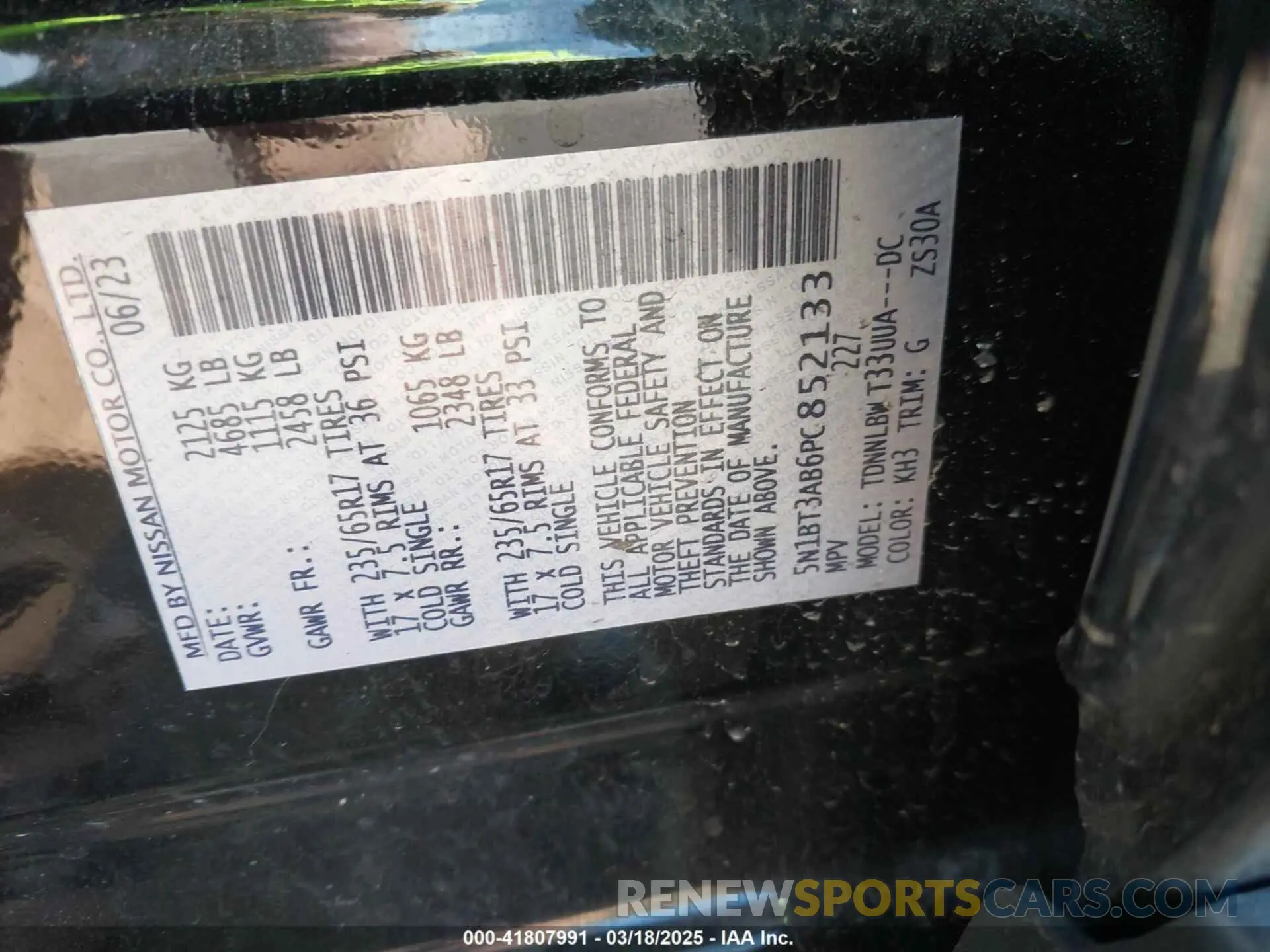 9 Photograph of a damaged car 5N1BT3AB6PC852133 NISSAN ROGUE 2023
