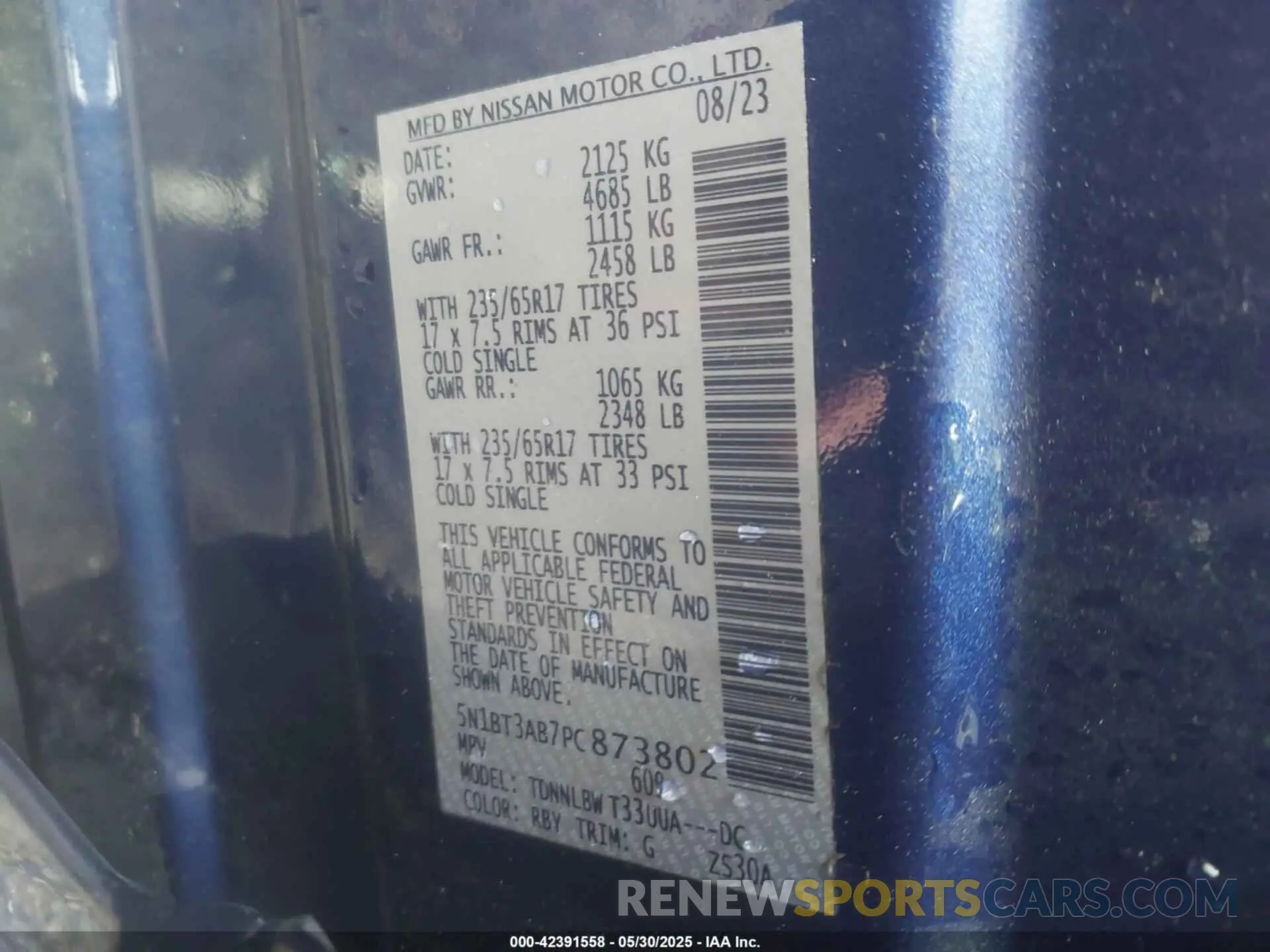 9 Photograph of a damaged car 5N1BT3AB7PC873802 NISSAN ROGUE 2023