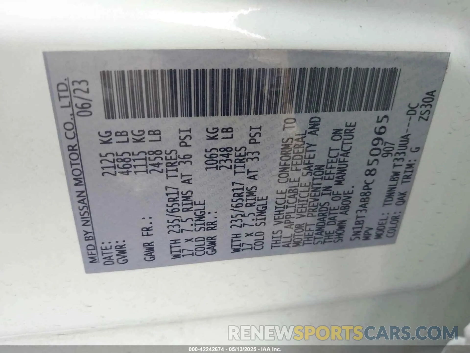9 Photograph of a damaged car 5N1BT3AB8PC850965 NISSAN ROGUE 2023
