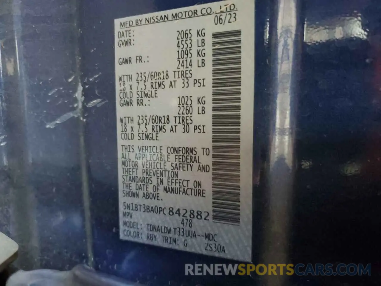 13 Photograph of a damaged car 5N1BT3BA0PC842882 NISSAN ROGUE 2023
