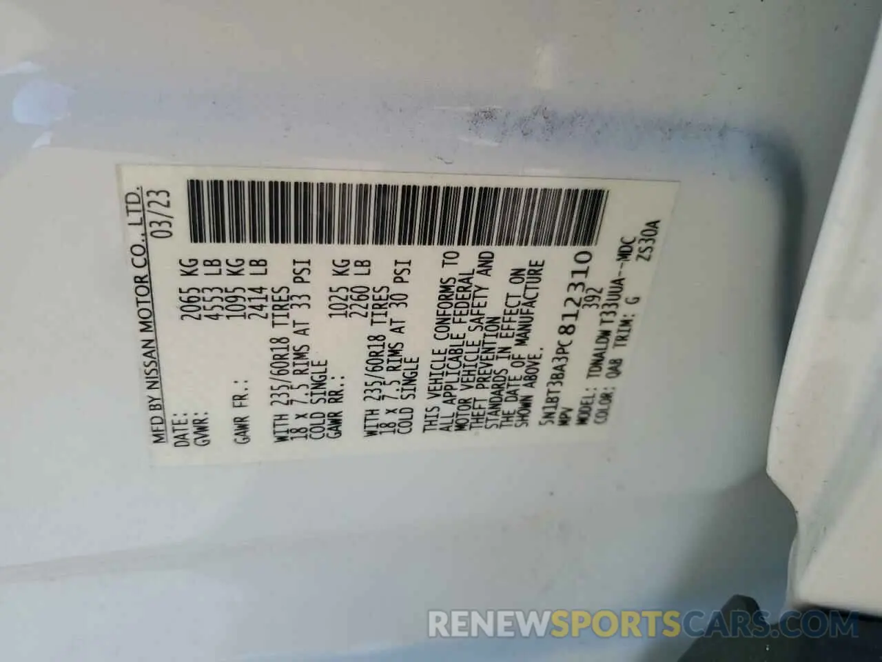 14 Photograph of a damaged car 5N1BT3BA3PC812310 NISSAN ROGUE 2023
