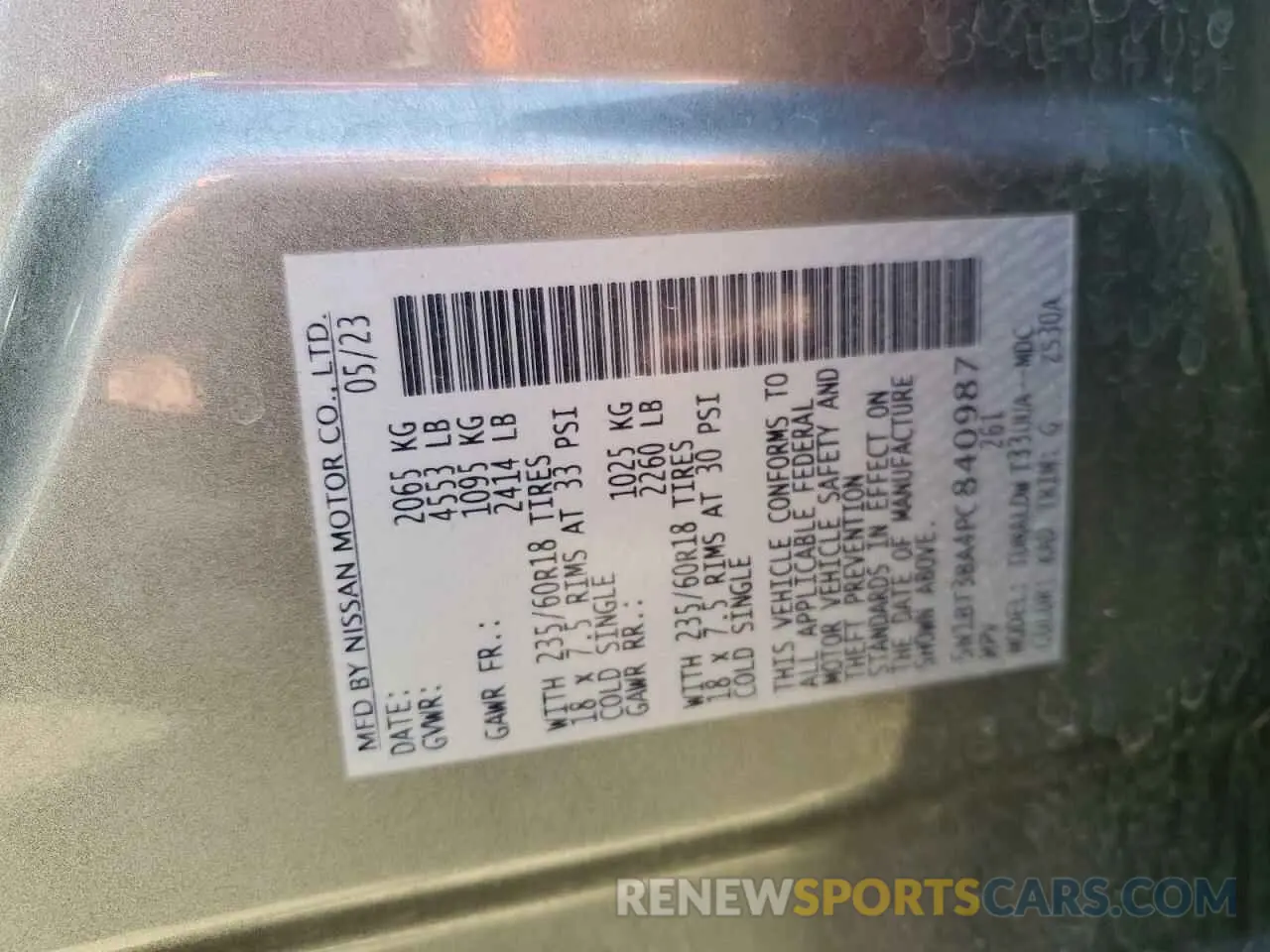 13 Photograph of a damaged car 5N1BT3BA4PC840987 NISSAN ROGUE 2023