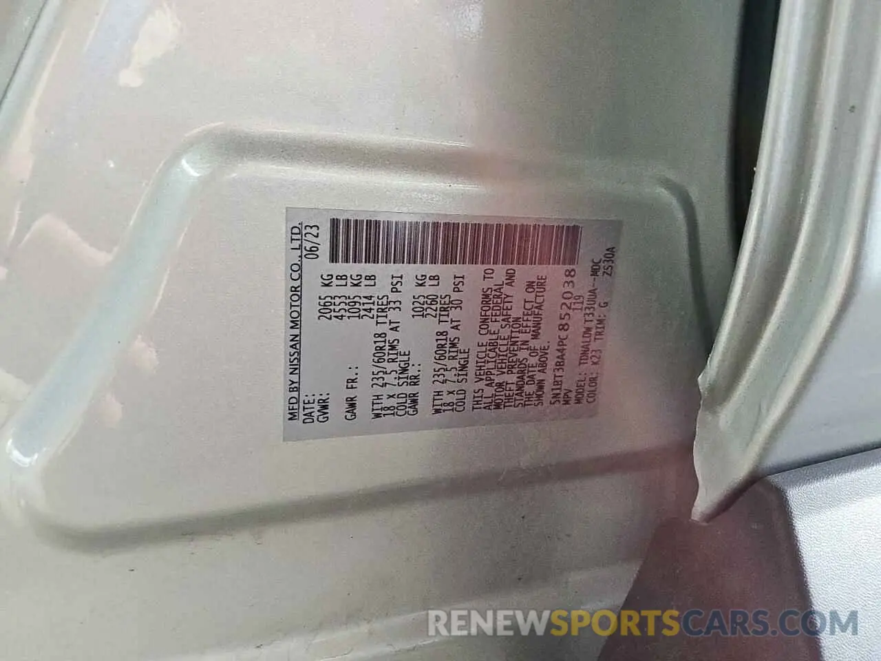 14 Photograph of a damaged car 5N1BT3BA4PC852038 NISSAN ROGUE 2023