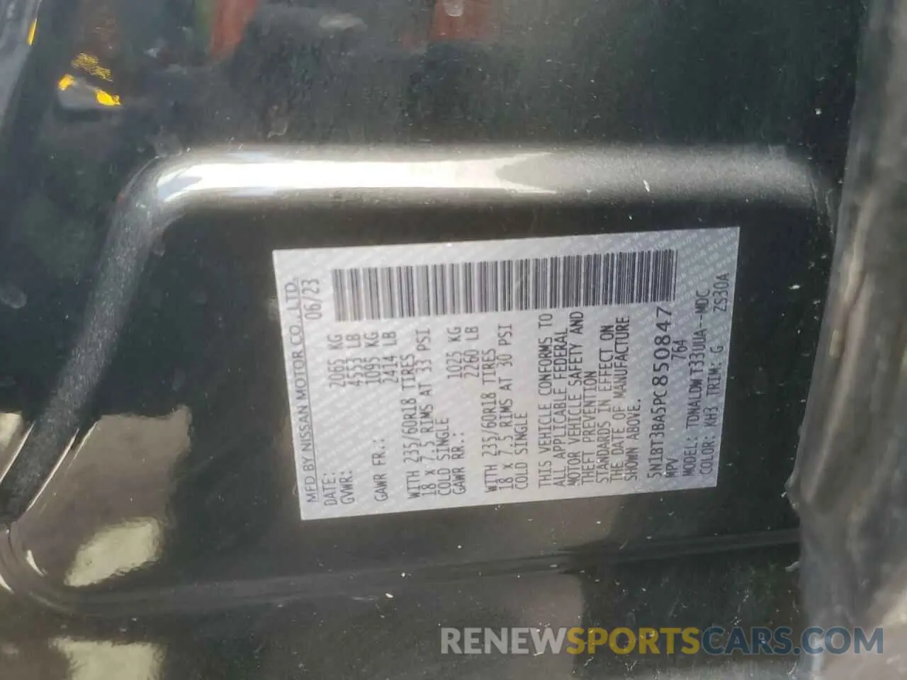 13 Photograph of a damaged car 5N1BT3BA5PC850847 NISSAN ROGUE 2023