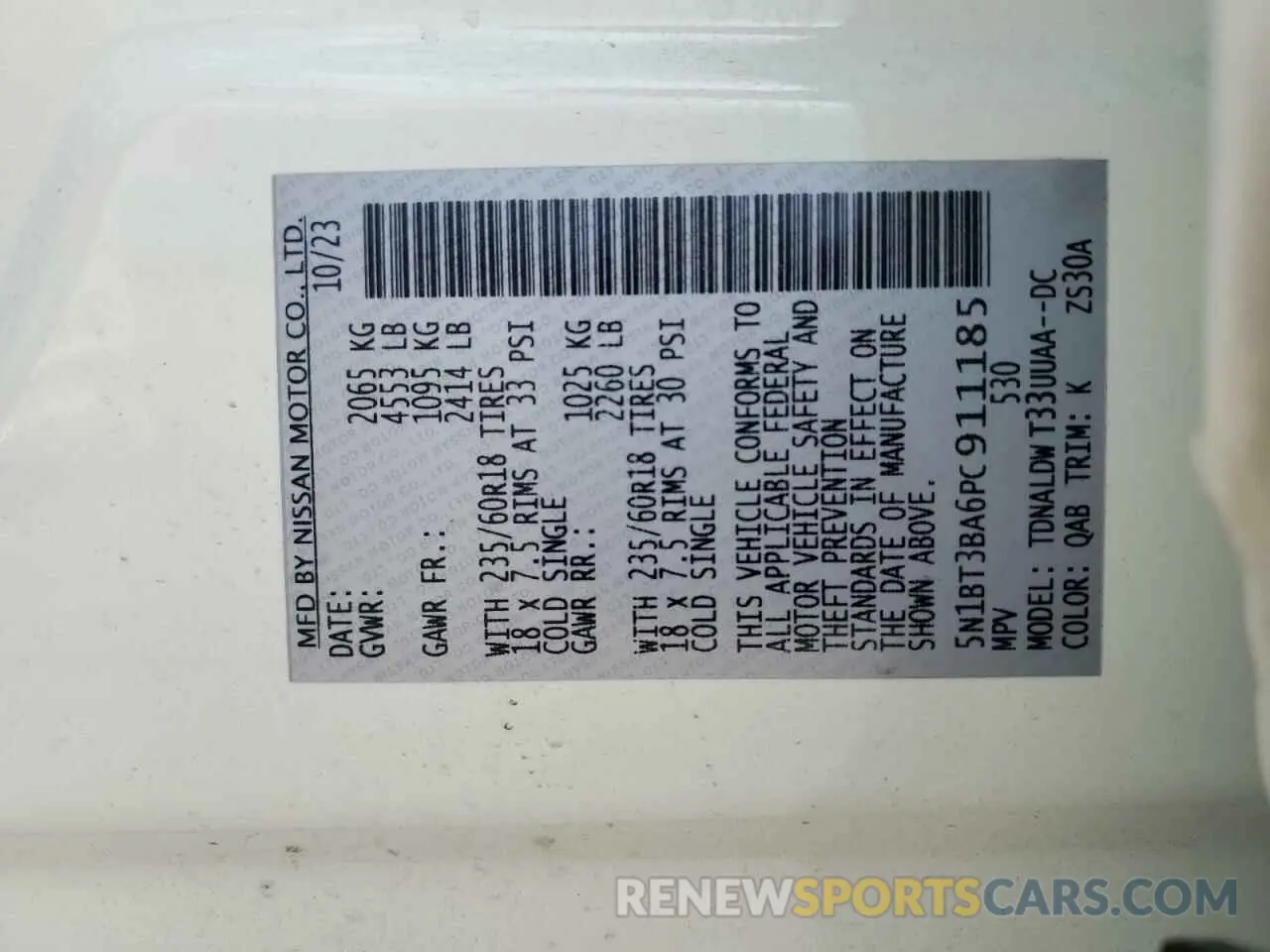 14 Photograph of a damaged car 5N1BT3BA6PC911185 NISSAN ROGUE 2023