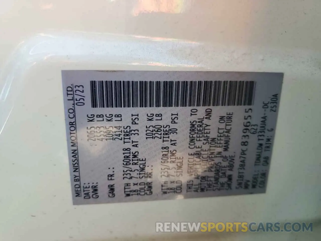 13 Photograph of a damaged car 5N1BT3BA7PC839655 NISSAN ROGUE 2023