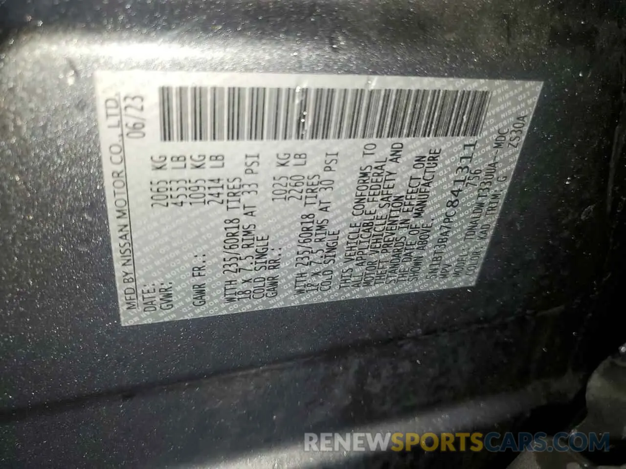 13 Photograph of a damaged car 5N1BT3BA7PC841311 NISSAN ROGUE 2023
