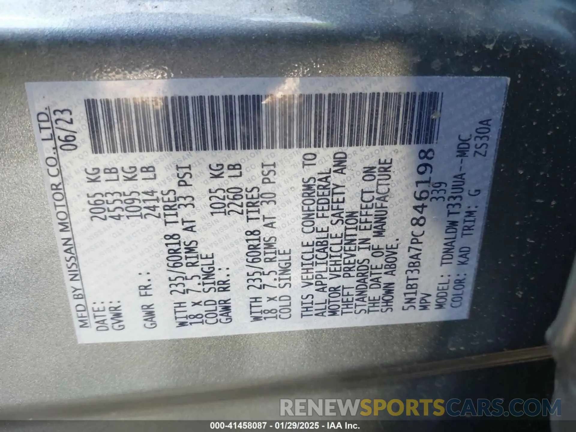 9 Photograph of a damaged car 5N1BT3BA7PC846198 NISSAN ROGUE 2023